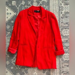 Endless Rose Scarlet Red Tailored Blazer